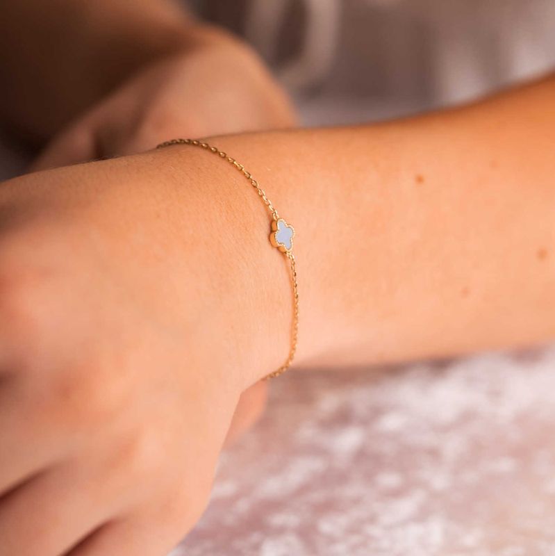 KLØVER ARMBÅND LYSEBLÅ 992248