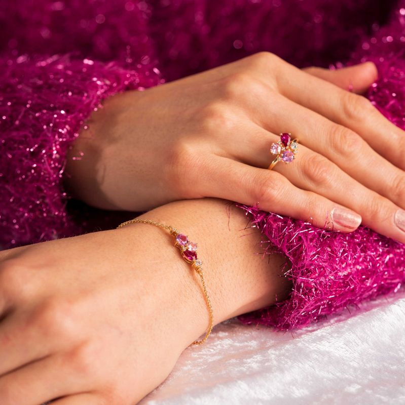 GLAM ARMBÅND MED ROSA TONER