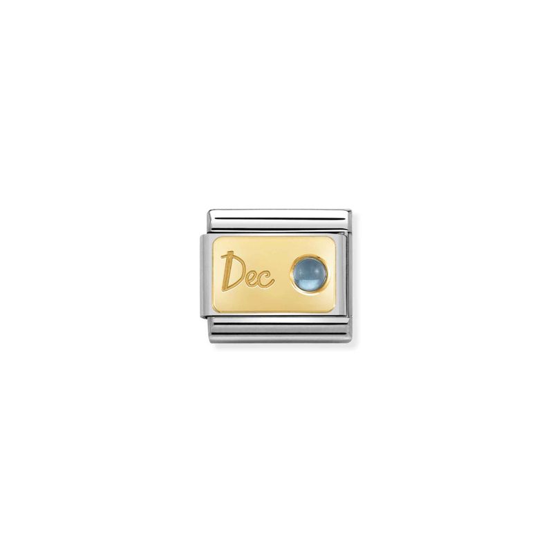 NOMINATION Classic MONTH STONE in steel, stones and 18k gold Dec