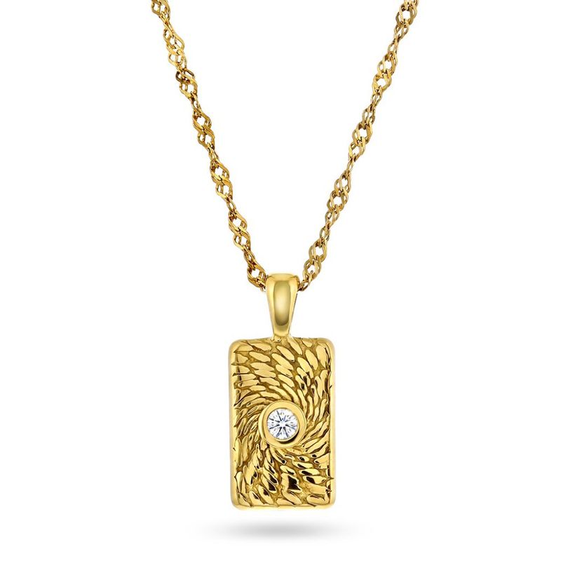 Fate necklace i forgylt stål 29217